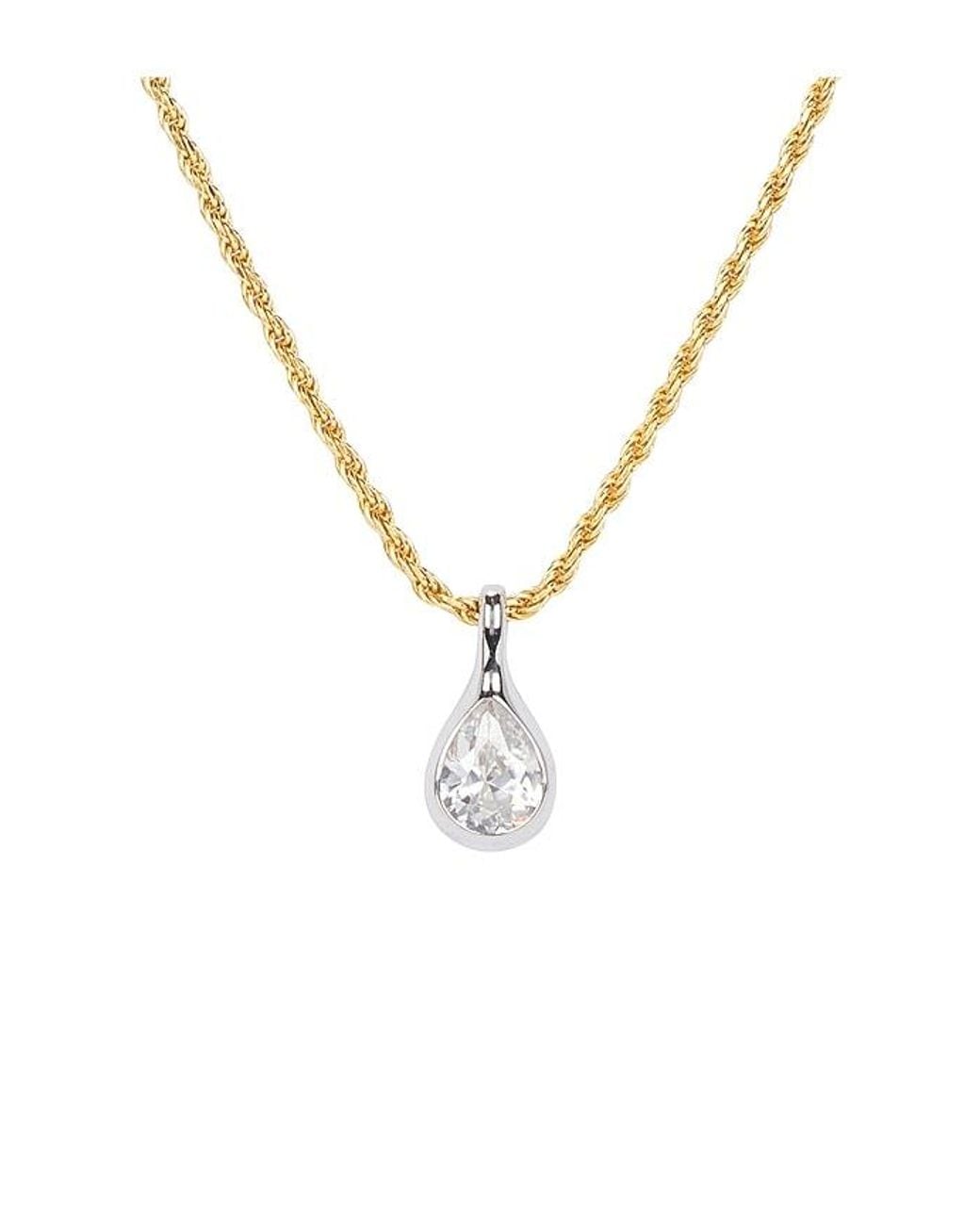 Shashi Metallic Pear Diamond Chain Necklace