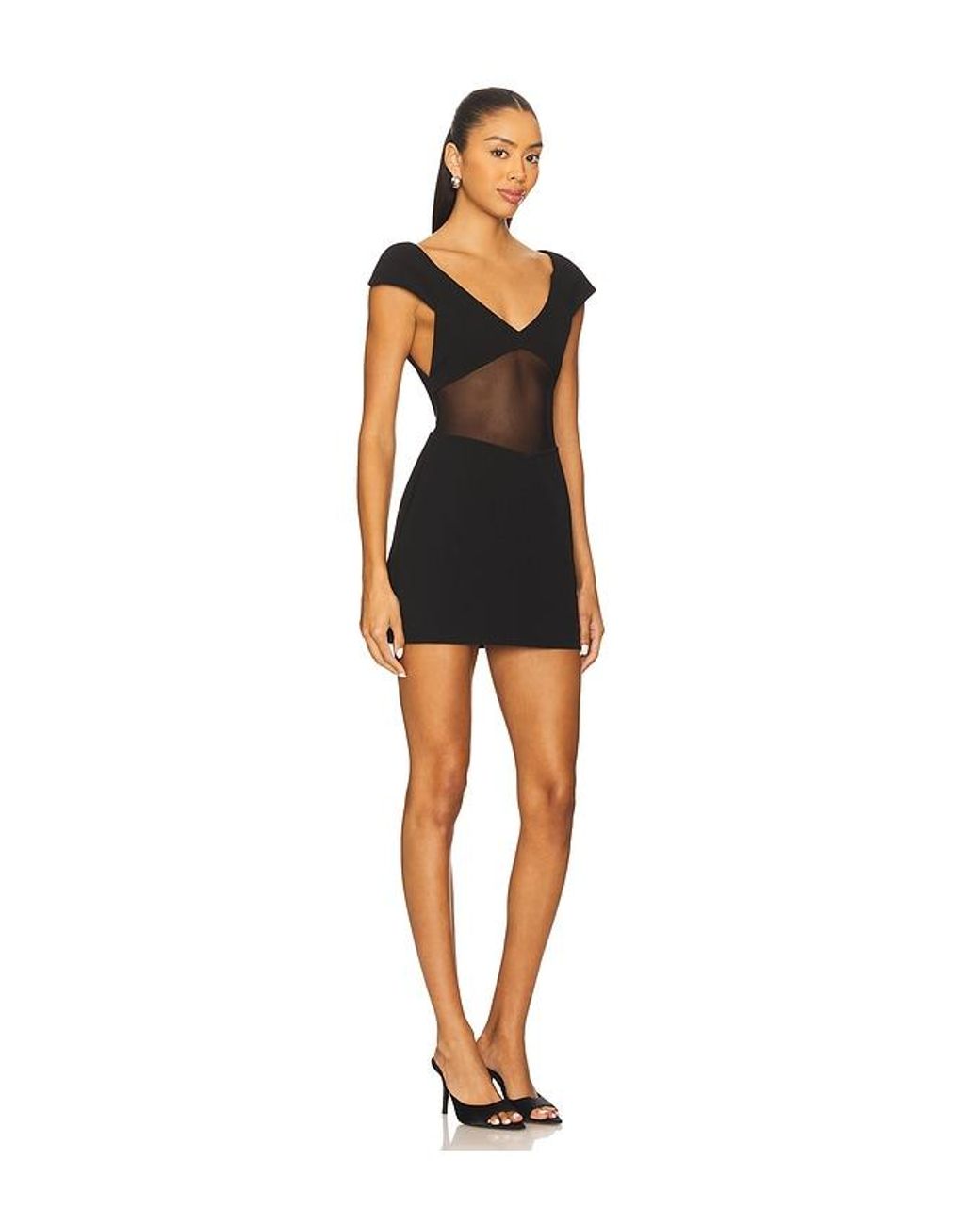 Misha Black The Salvador Bonded Crepe Mini Dress