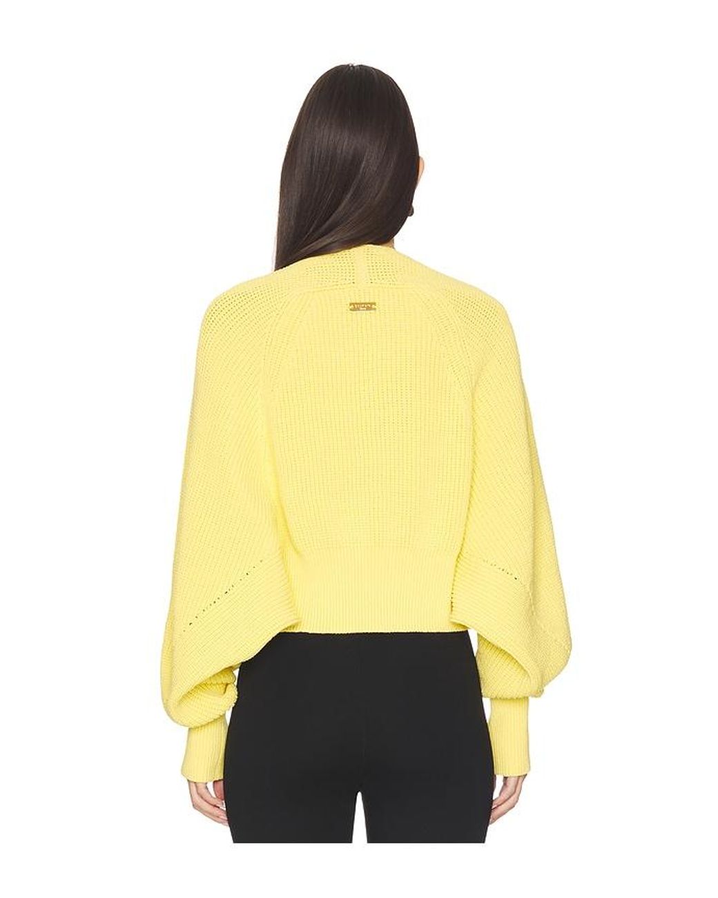 Balmain Yellow Ribbed Knit Bolero Cardigan