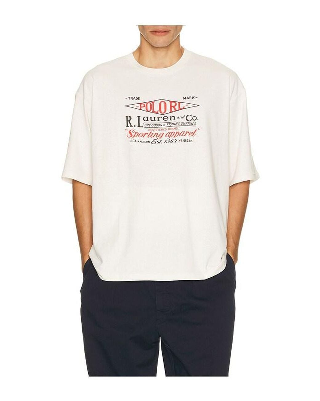 Polo Ralph Lauren White Sporting Graphic T-Shirt for men