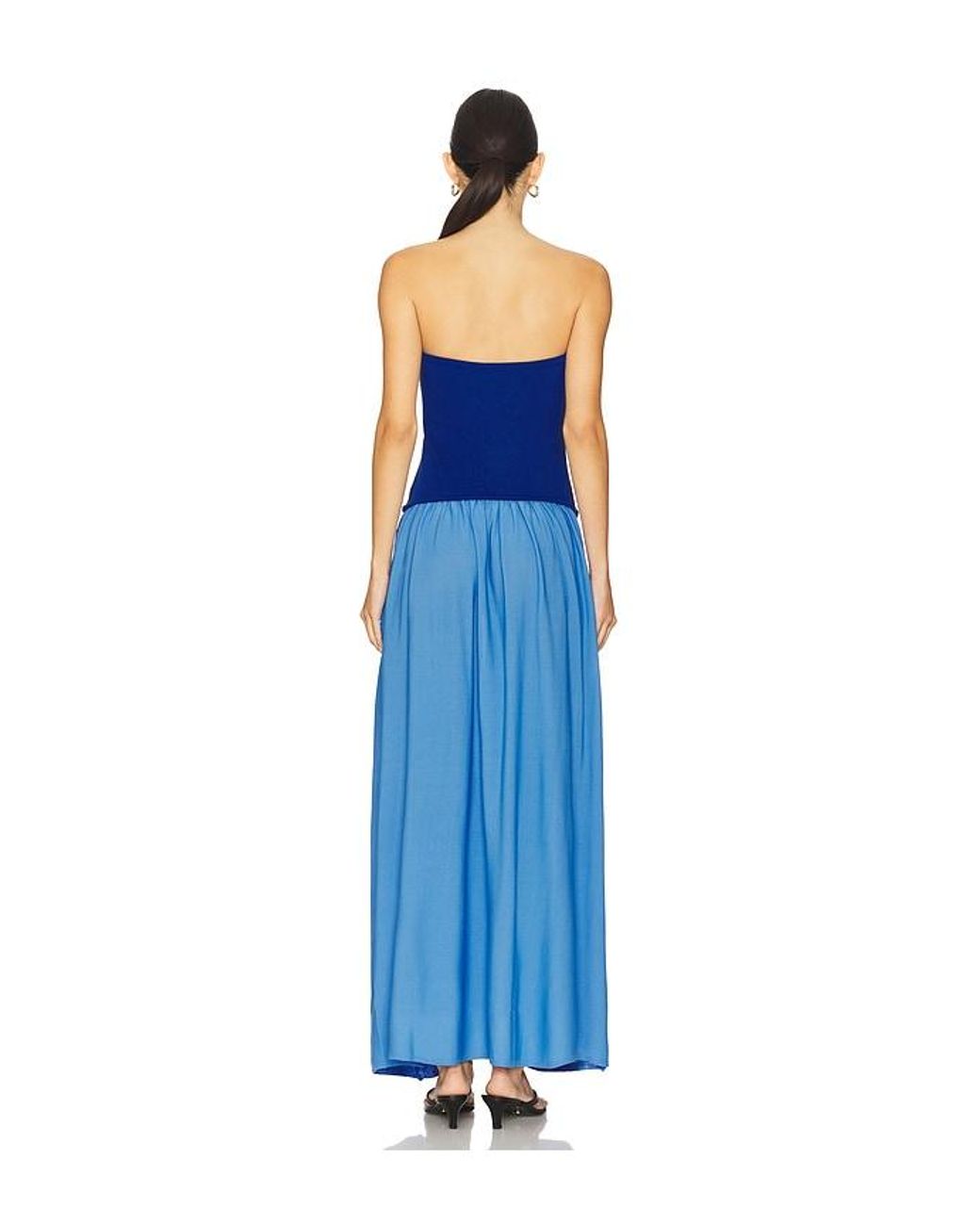 Solid & Striped Blue Strapless Soglio Dress