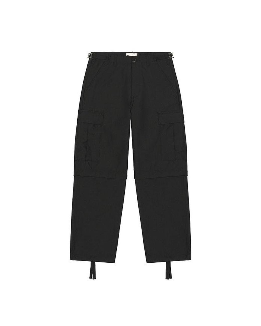 vowels Black Zip Off Cargo Pants for men