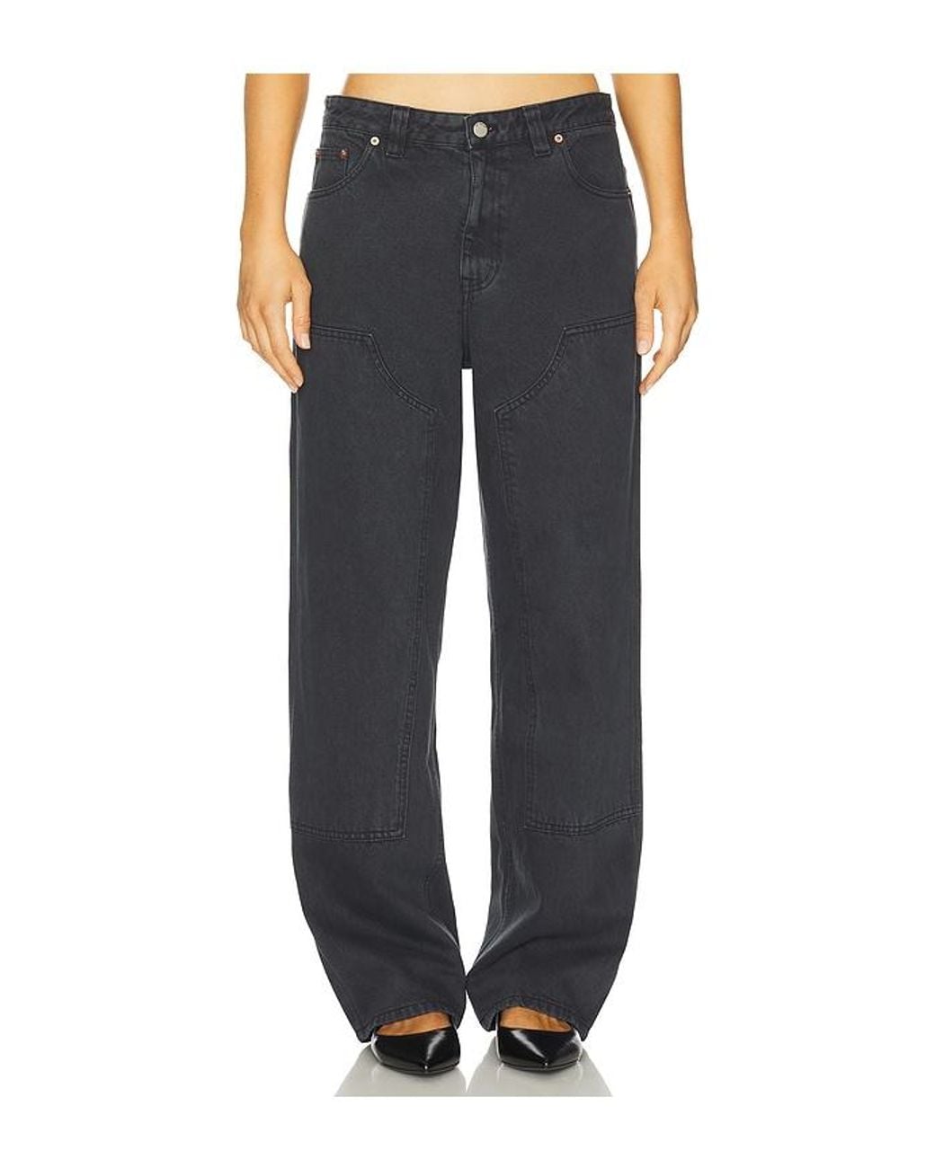 Dr. Denim Black Jena Double Knee Wide Leg