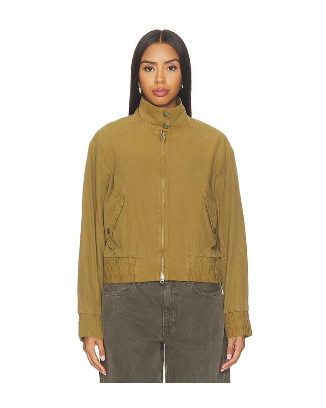 Rag & Bone Green Eliza Canvas Bomber Jacket