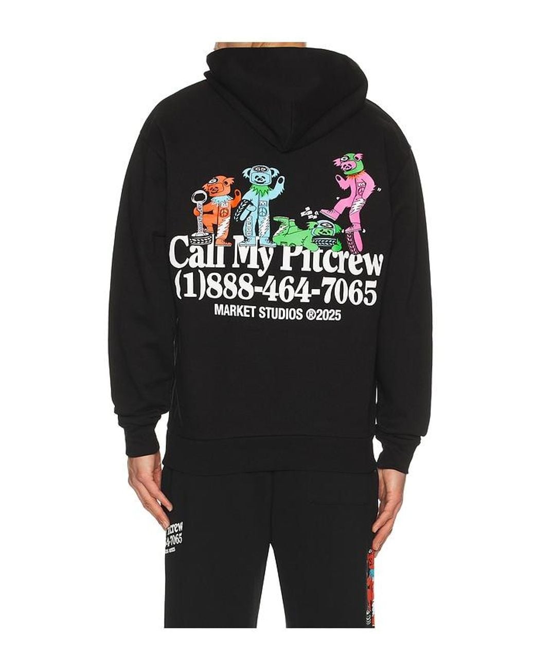 Market Black X Grateul Dead Call My Pitcrew Hoodie for men