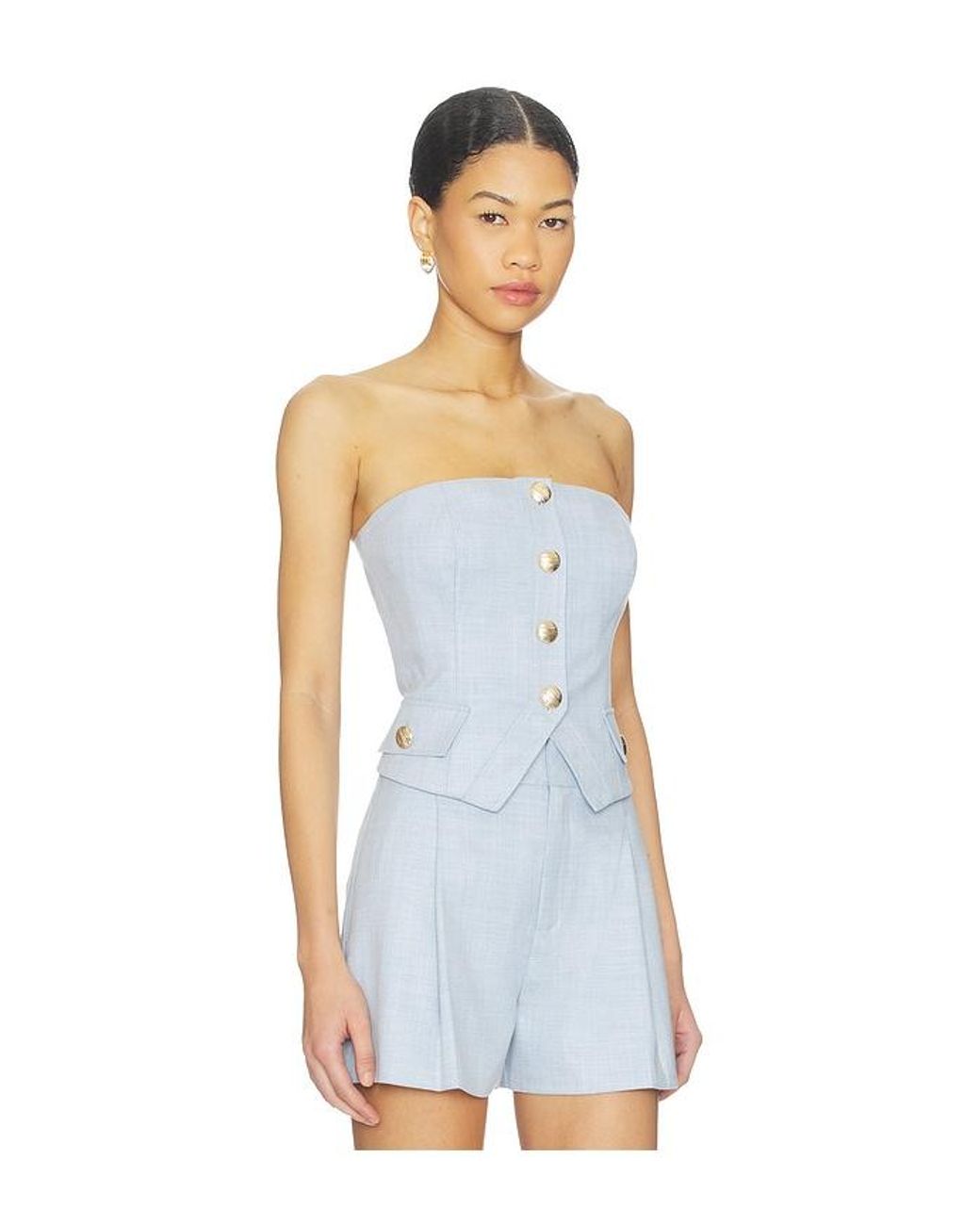 Generation Love White Ellery Chambray Suiting Bustier