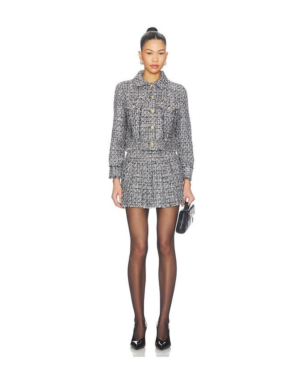 Alice + Olivia Gray Chloe Cropped Boxy Jacket