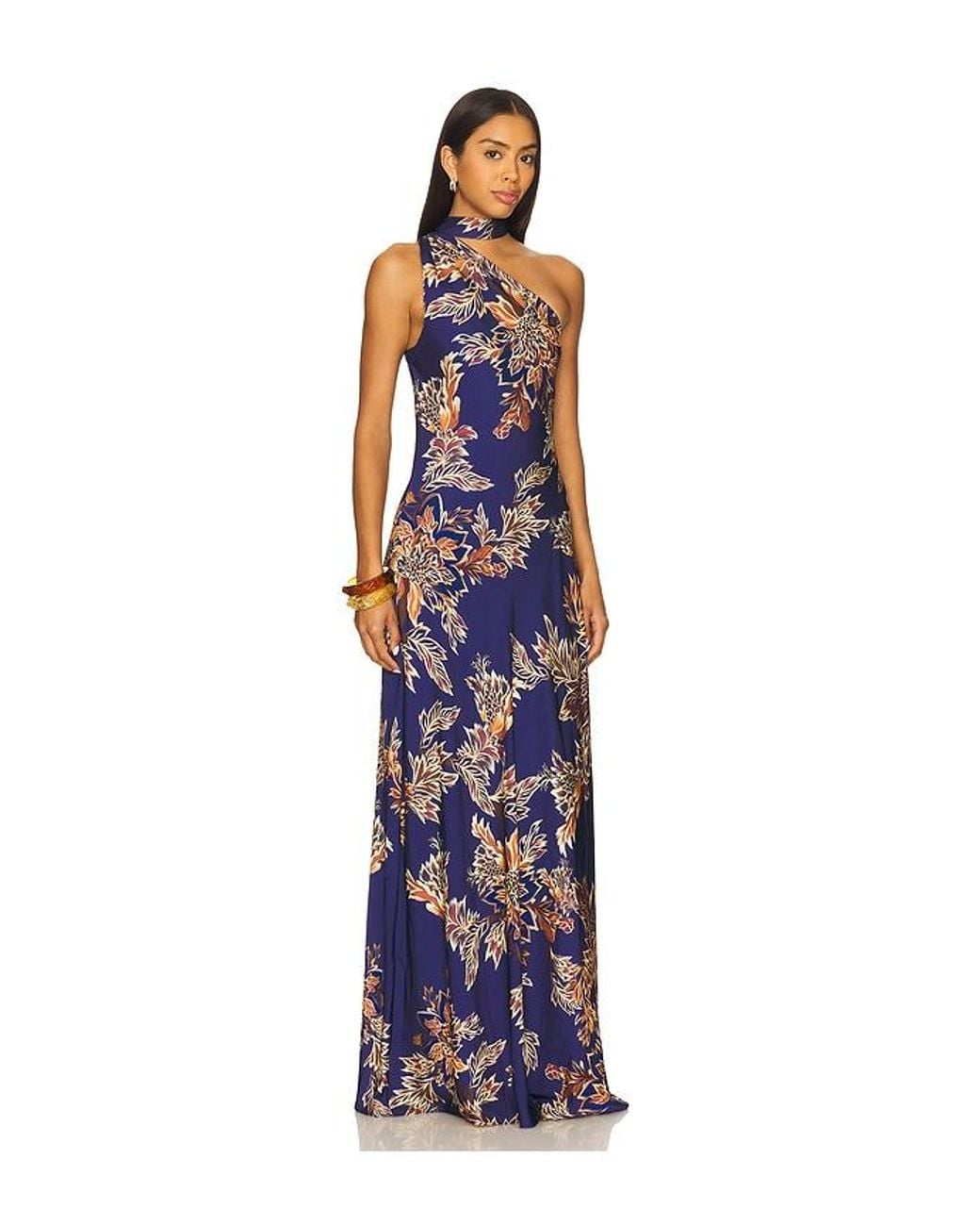 Hemant & Nandita Blue Bias Maxi Dress With Sash