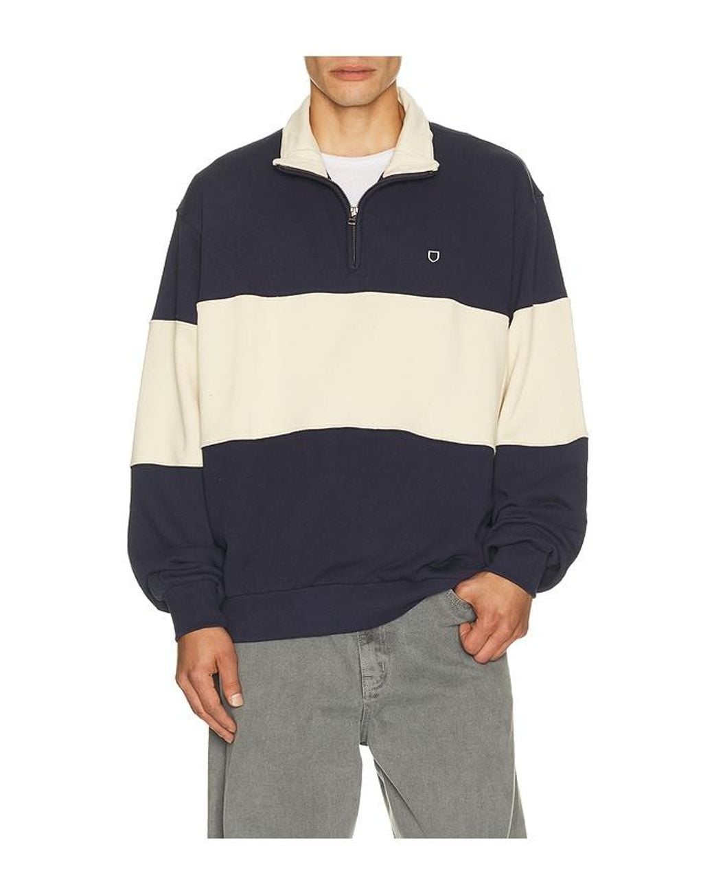 Brixton Blue Danville Fleece Quarter Zip Sweater for men