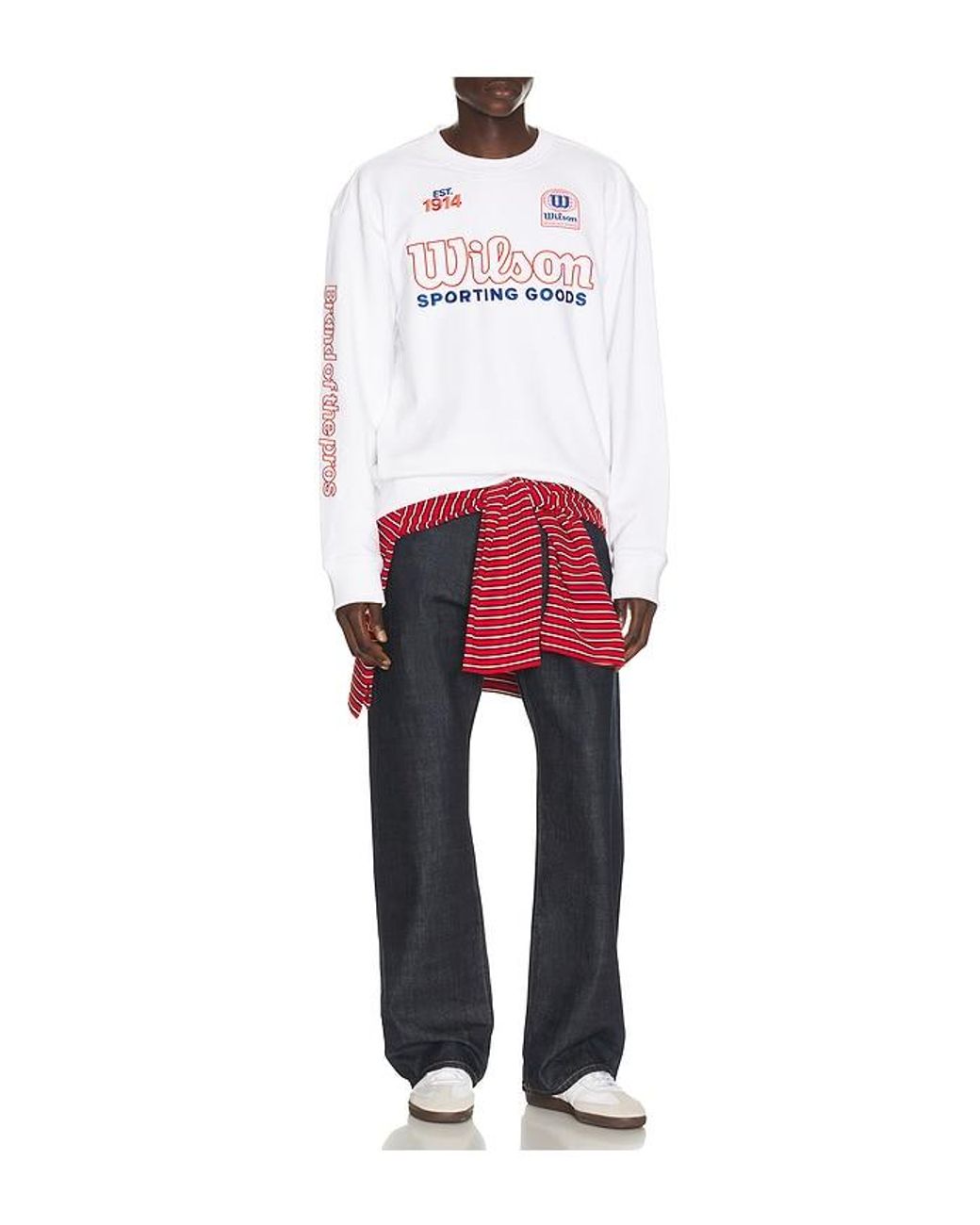 Wilson White Playstate Crewneck Sweatshirt for men