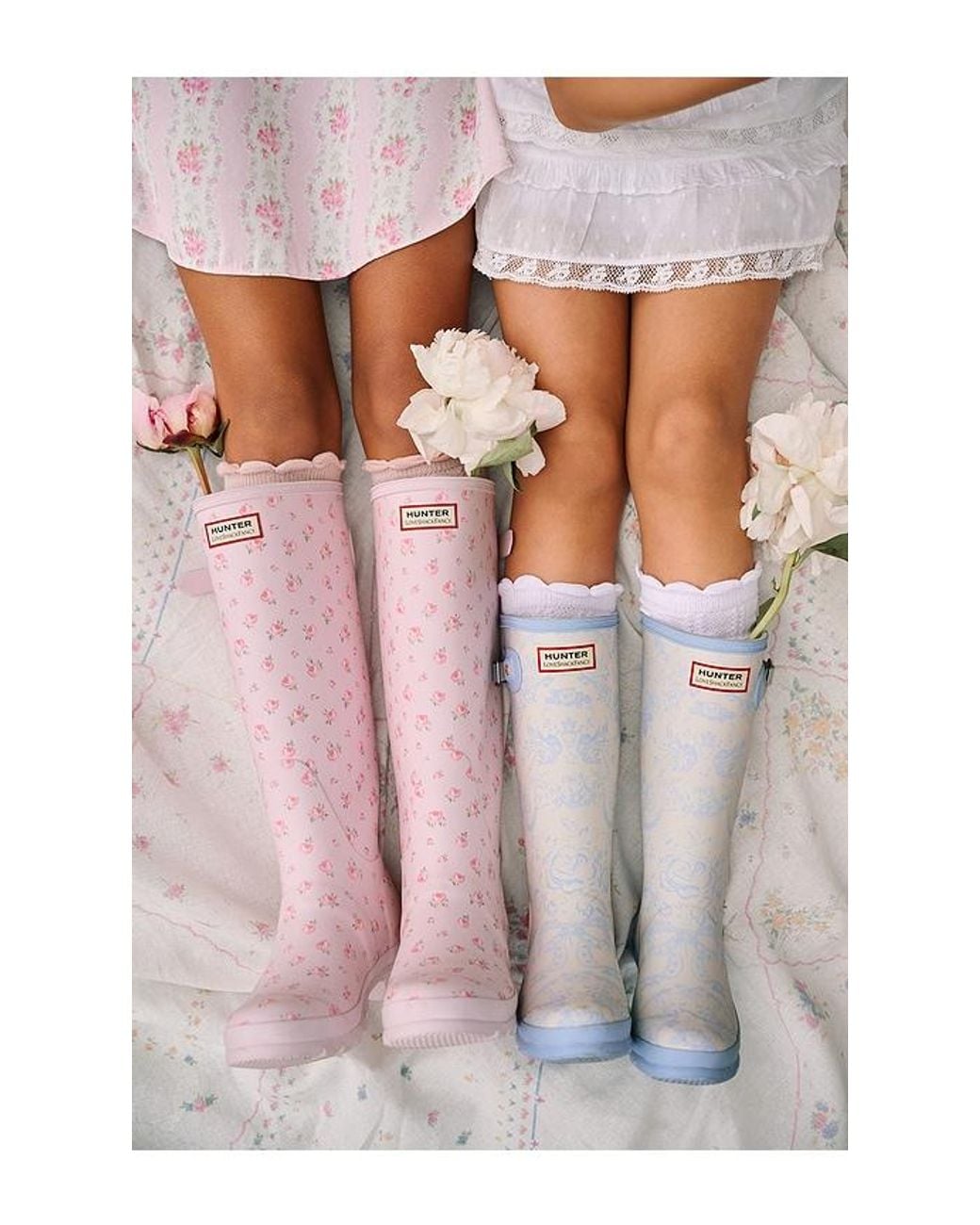 Hunter Blue X Loveshackfancy Junior Original Short Rain Boot