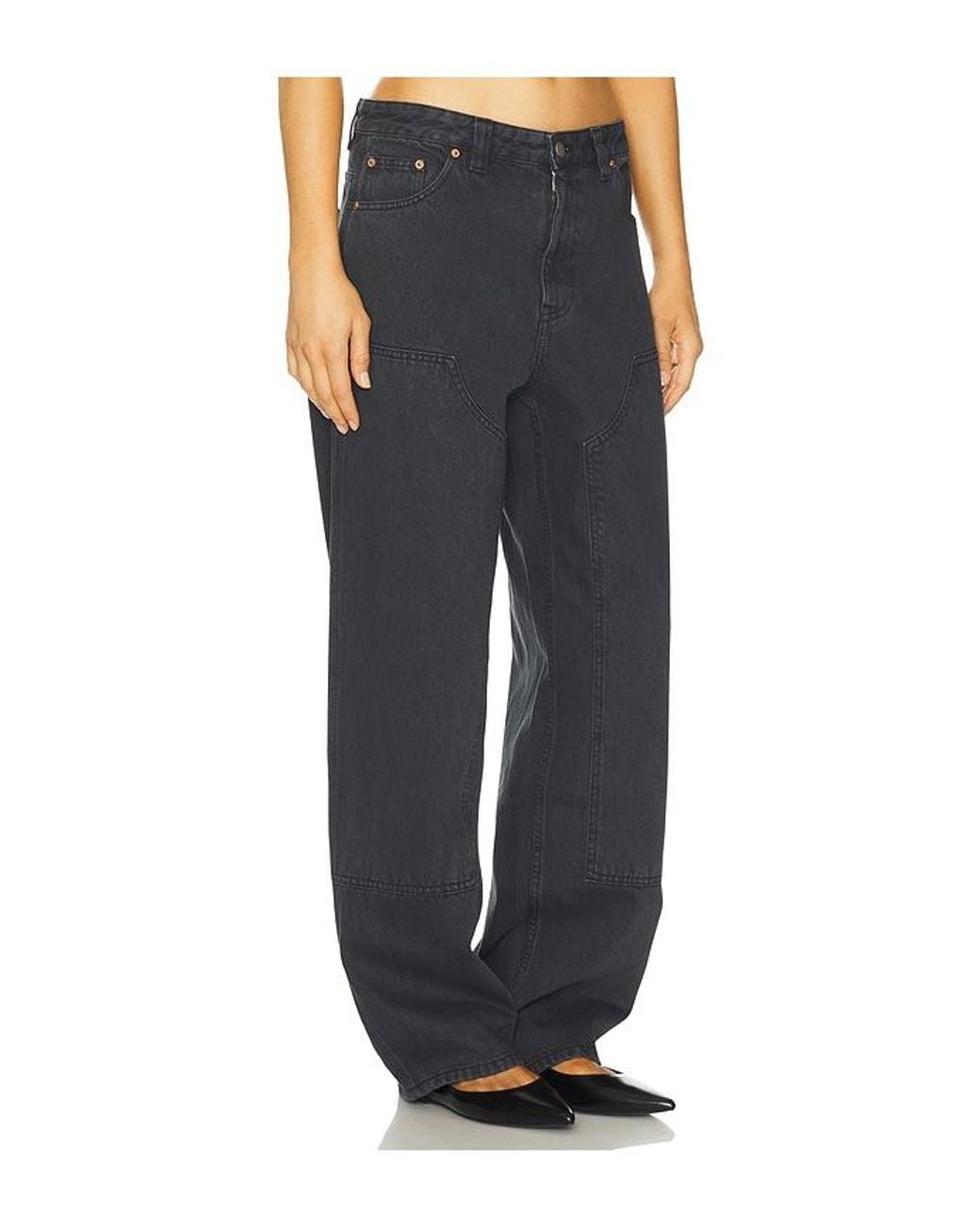 Dr. Denim Black Jena Double Knee Wide Leg