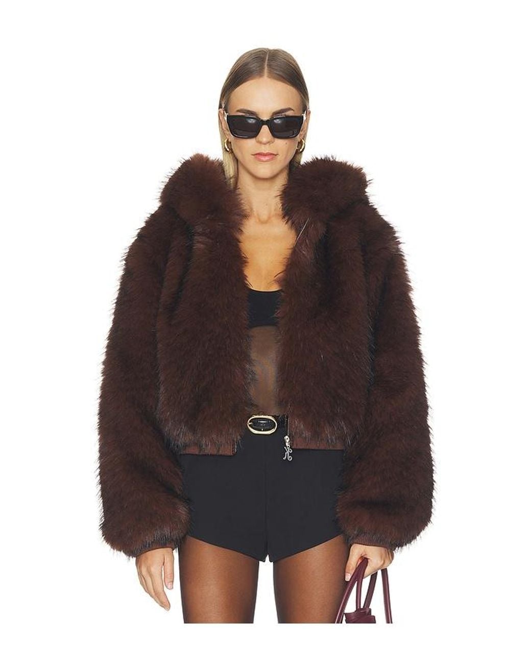 Kim Shui Black Hooded Faux Fur Jacket