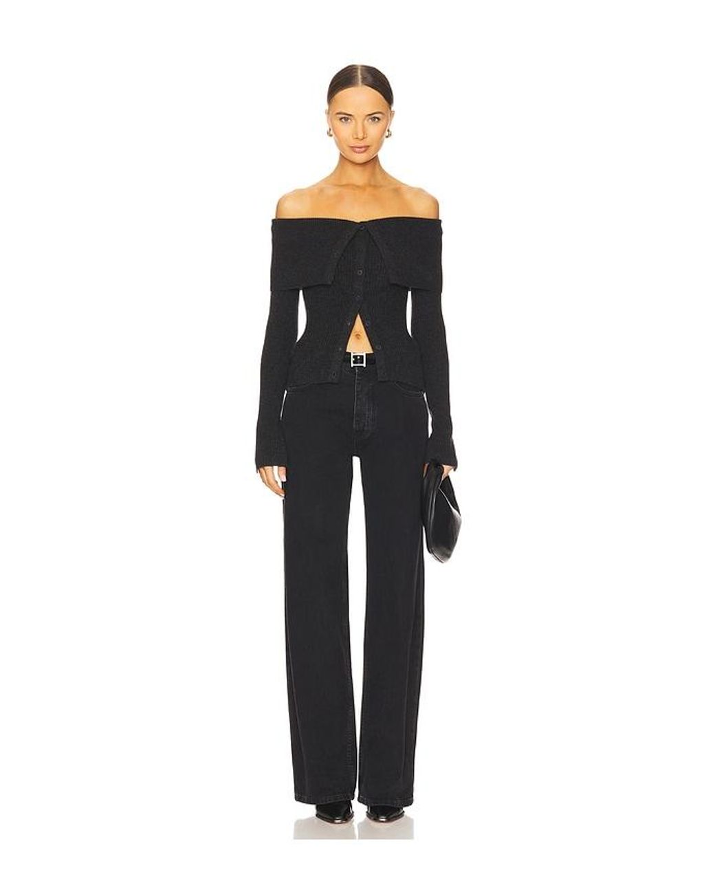 NAADAM Black Wool Cashmere Cardigan