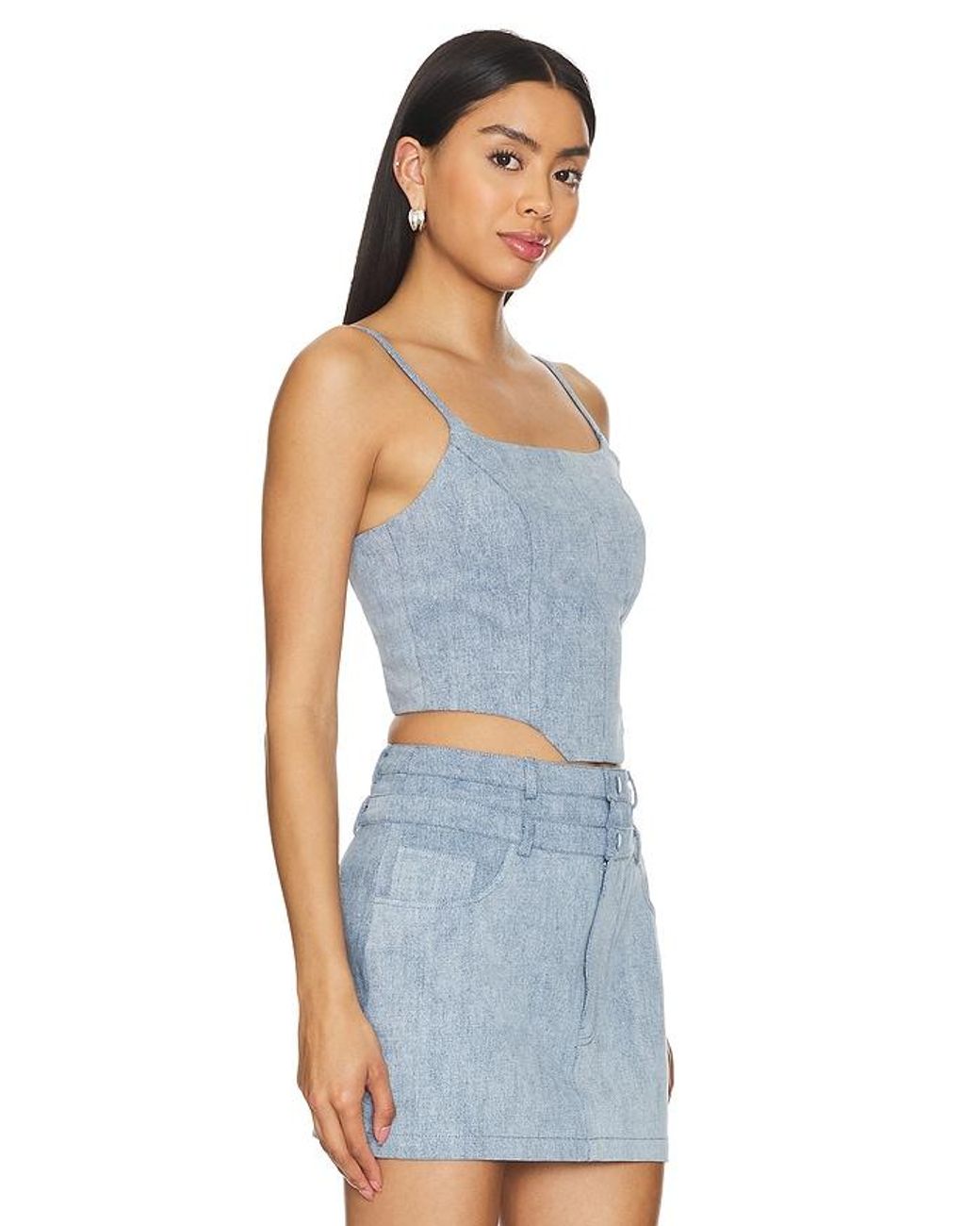 NonChalant Label Blue Bea Crop Top