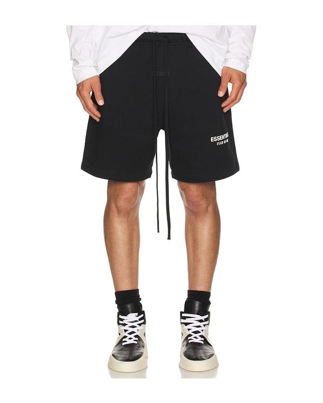 Fear Of God Black Soccer Fleece Shorts for men