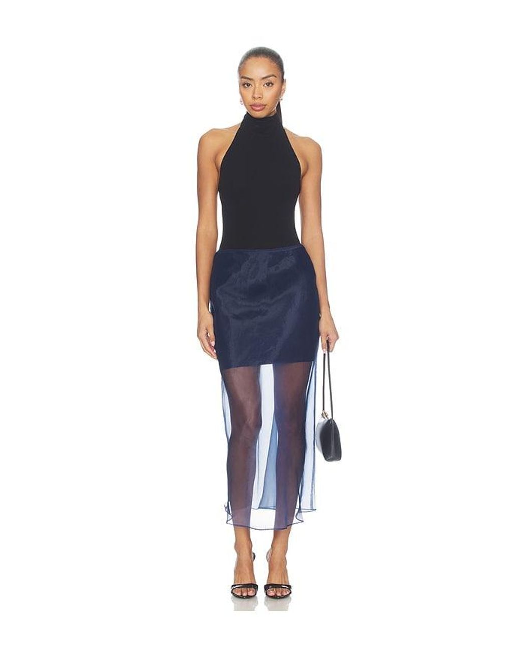 Line & Dot Blue X Revolve Denman Midi Skirt