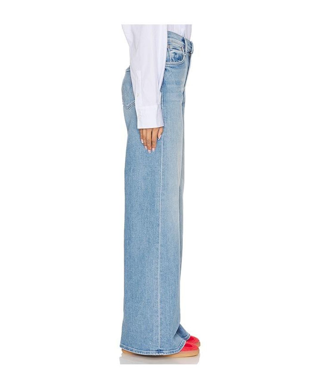 Mother Blue The Ditcher Roller Zip Sneak Jeans