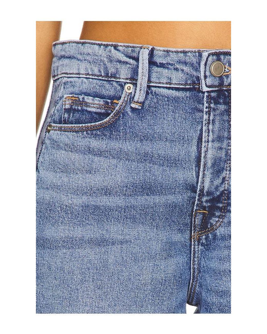 GOOD AMERICAN Blue Reworked Wide Leg Jeans