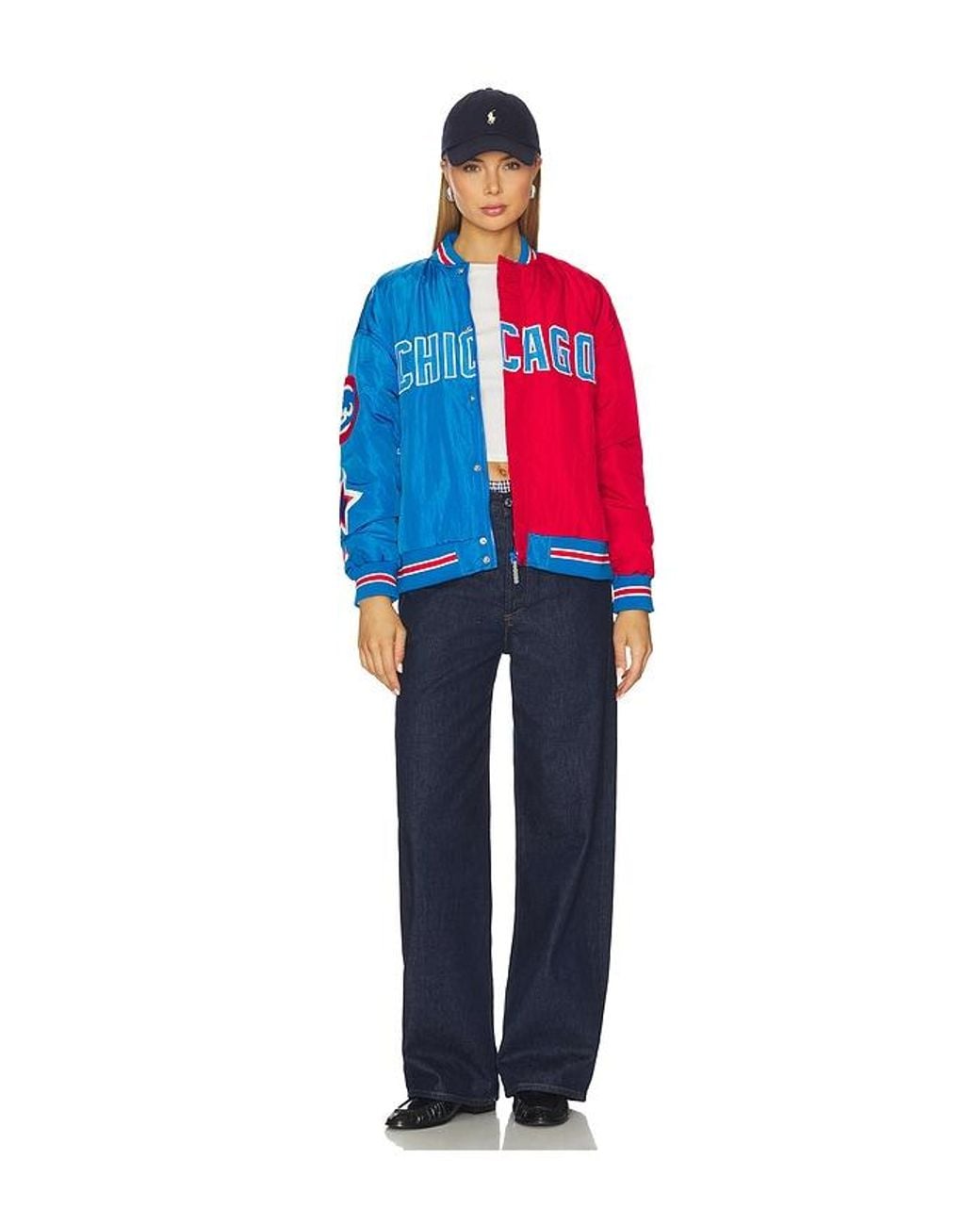 Terez Red X Revolve Chicago Cubs Multi Logo Bomber