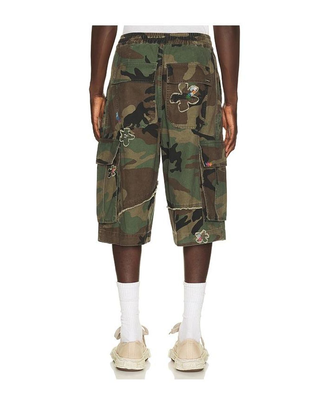 NAHMIAS Green Floral Patch Crystal Short for men