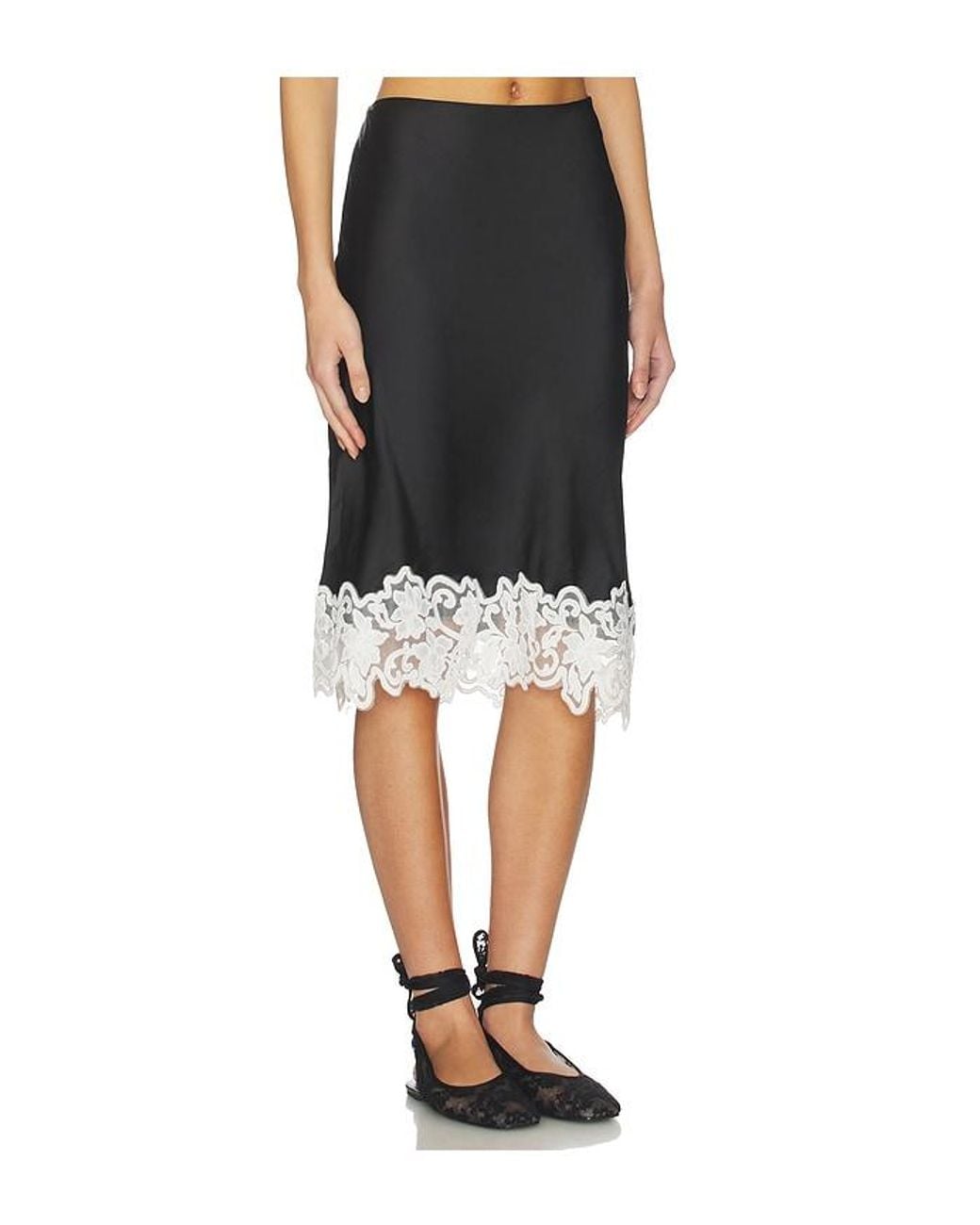 Lioness Black Anchored Midi Skirt