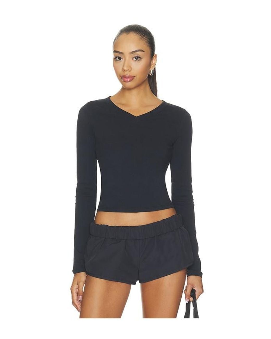 WellBeing + BeingWell Black Estrella V Neck Shirt