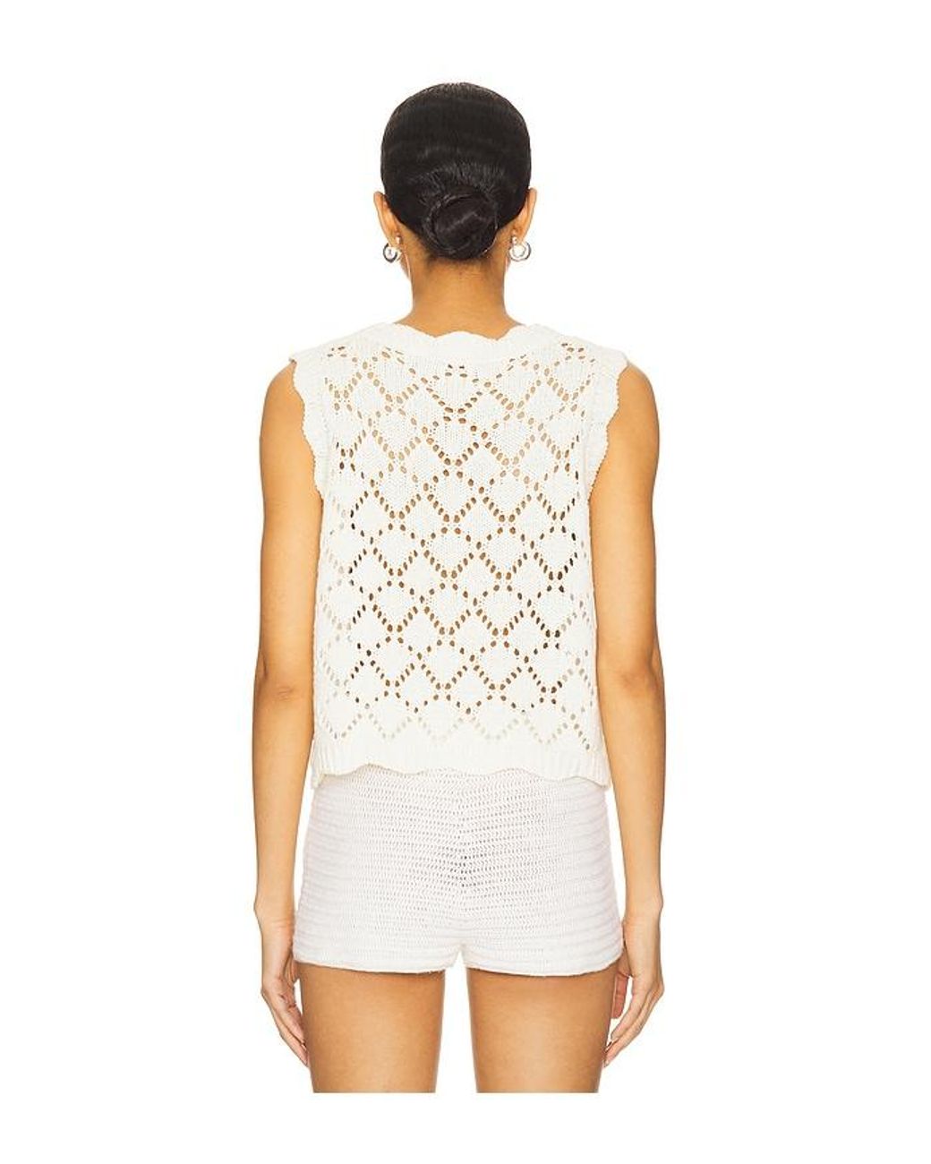 Line & Dot White Aleza Tied Sweater Vest