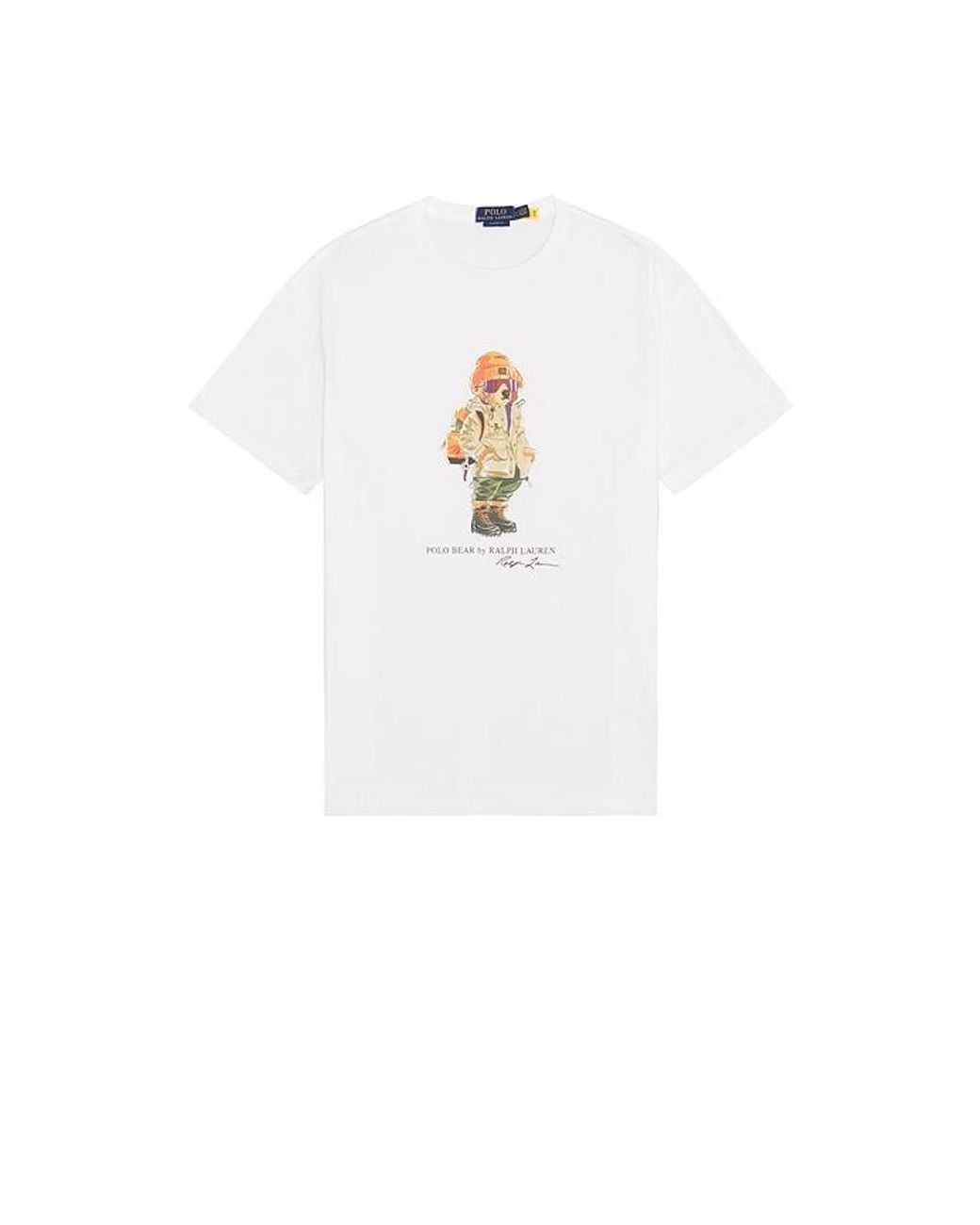 Polo Ralph Lauren White Short Sleeve Jersey Knit Novelty Rocks Bear Graphic T-Shirt for men