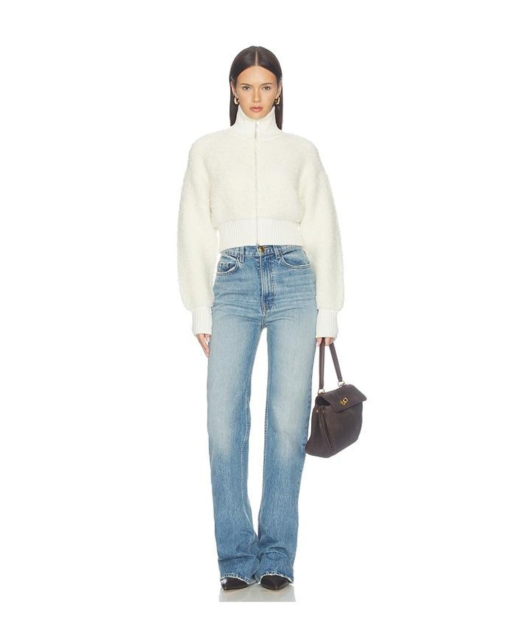 Lovers + Friends Blue Christal Zip Up Textured Cardigan