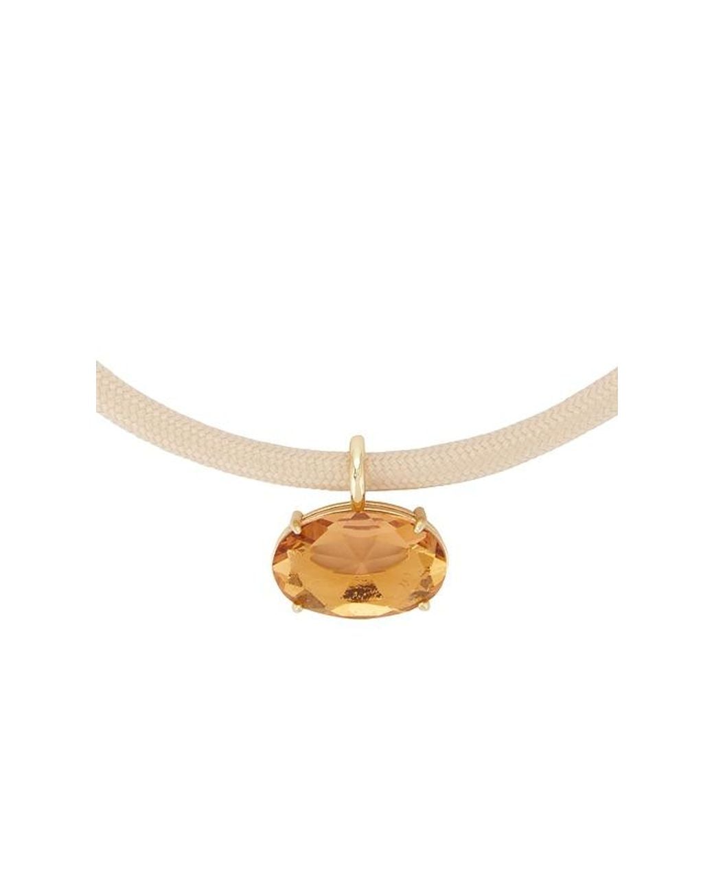 Ettika Multicolor Oval Pendant Cord Necklace