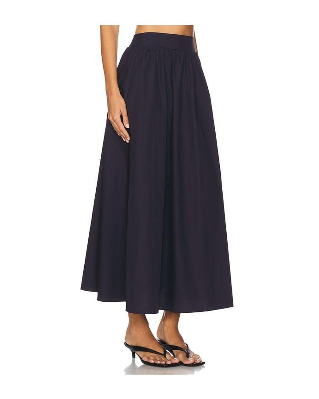 Susana Monaco Blue Poplin Midi Skirt
