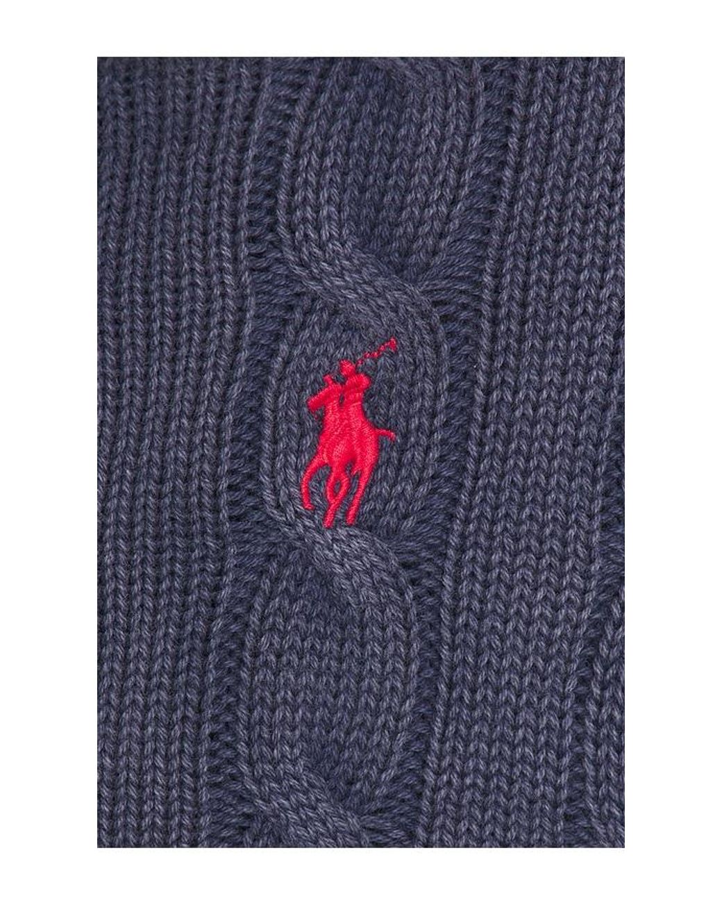 Polo Ralph Lauren Blue Cotton Long Sleeve Polo Knit Collar Polo