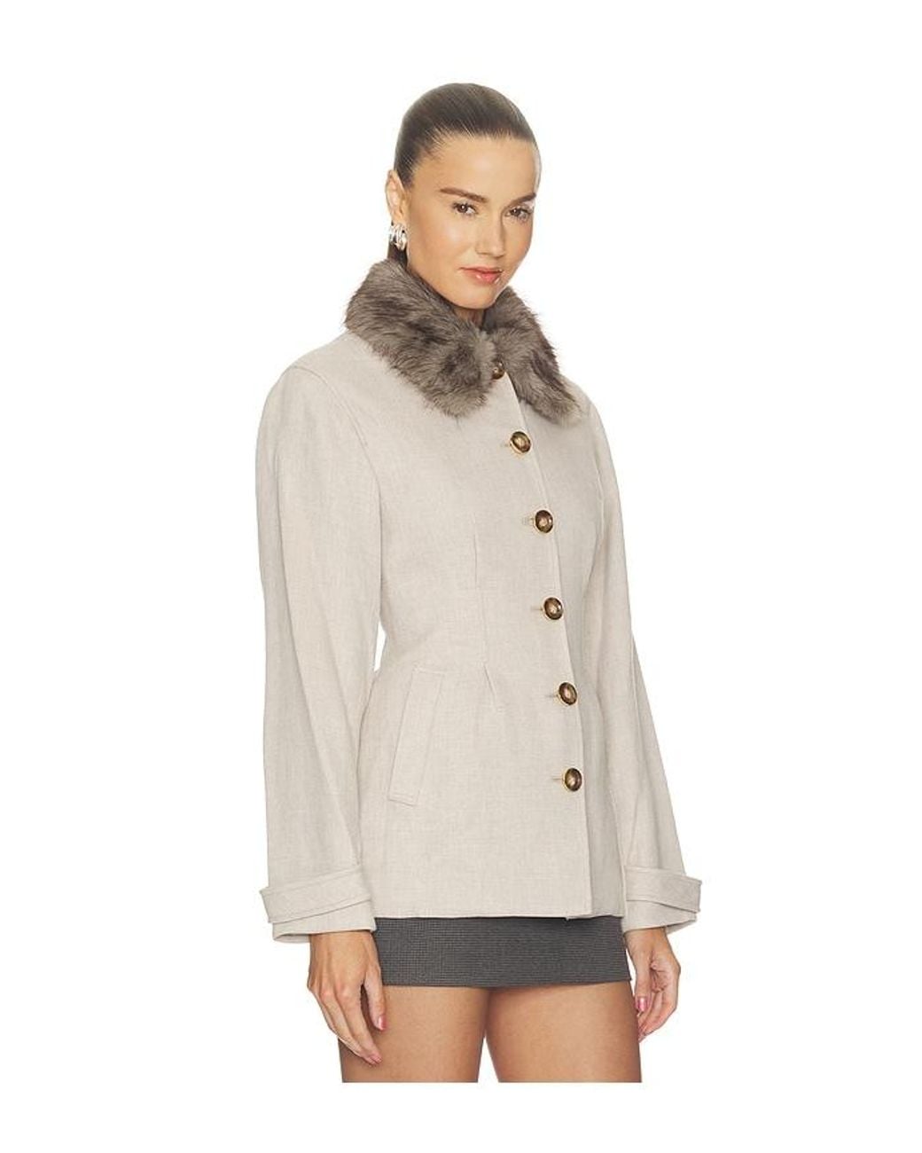 Veronica Beard White Severine Dickey Coat With Collar