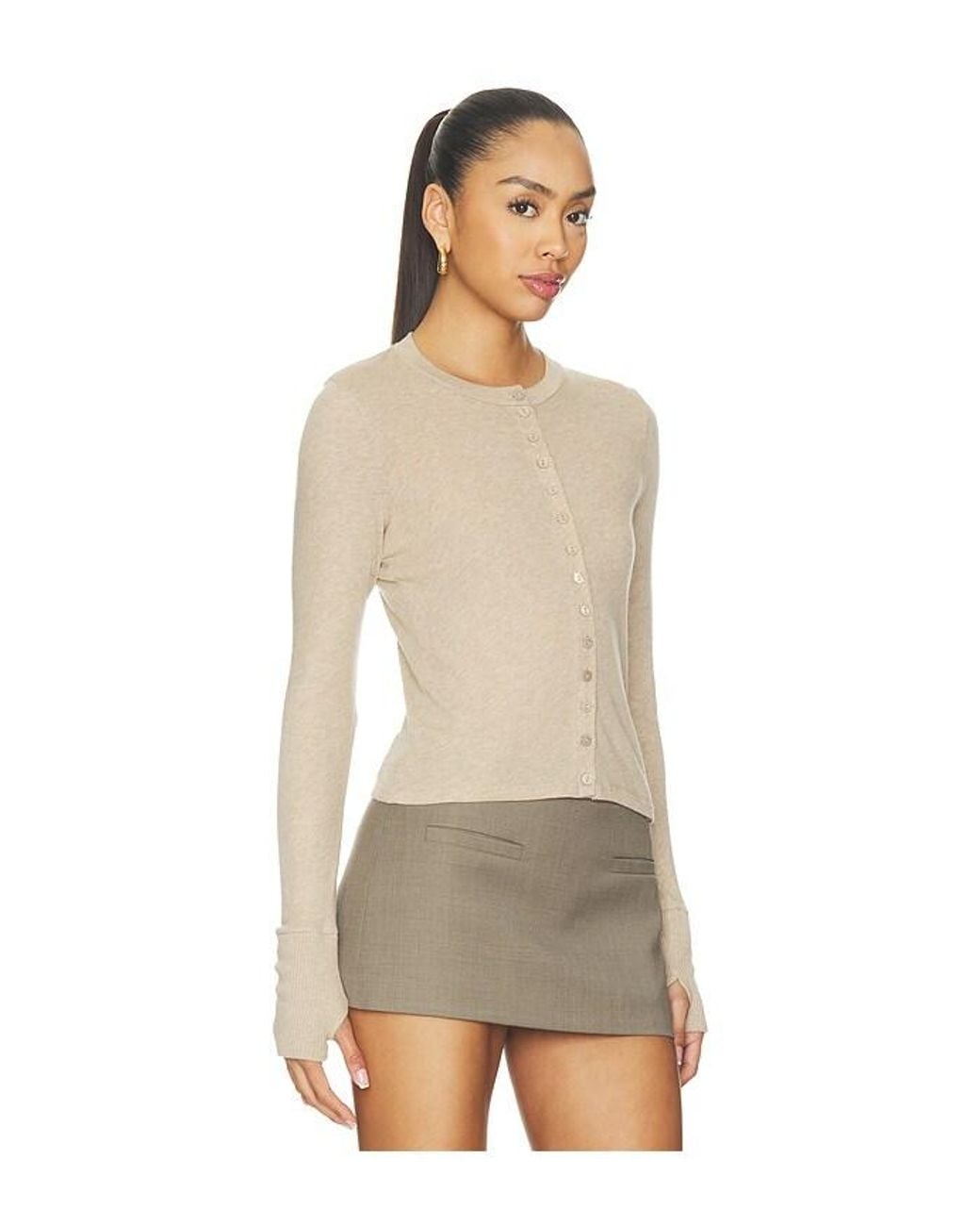 Enza Costa Natural Fine Cashmere Jersey Cardigan