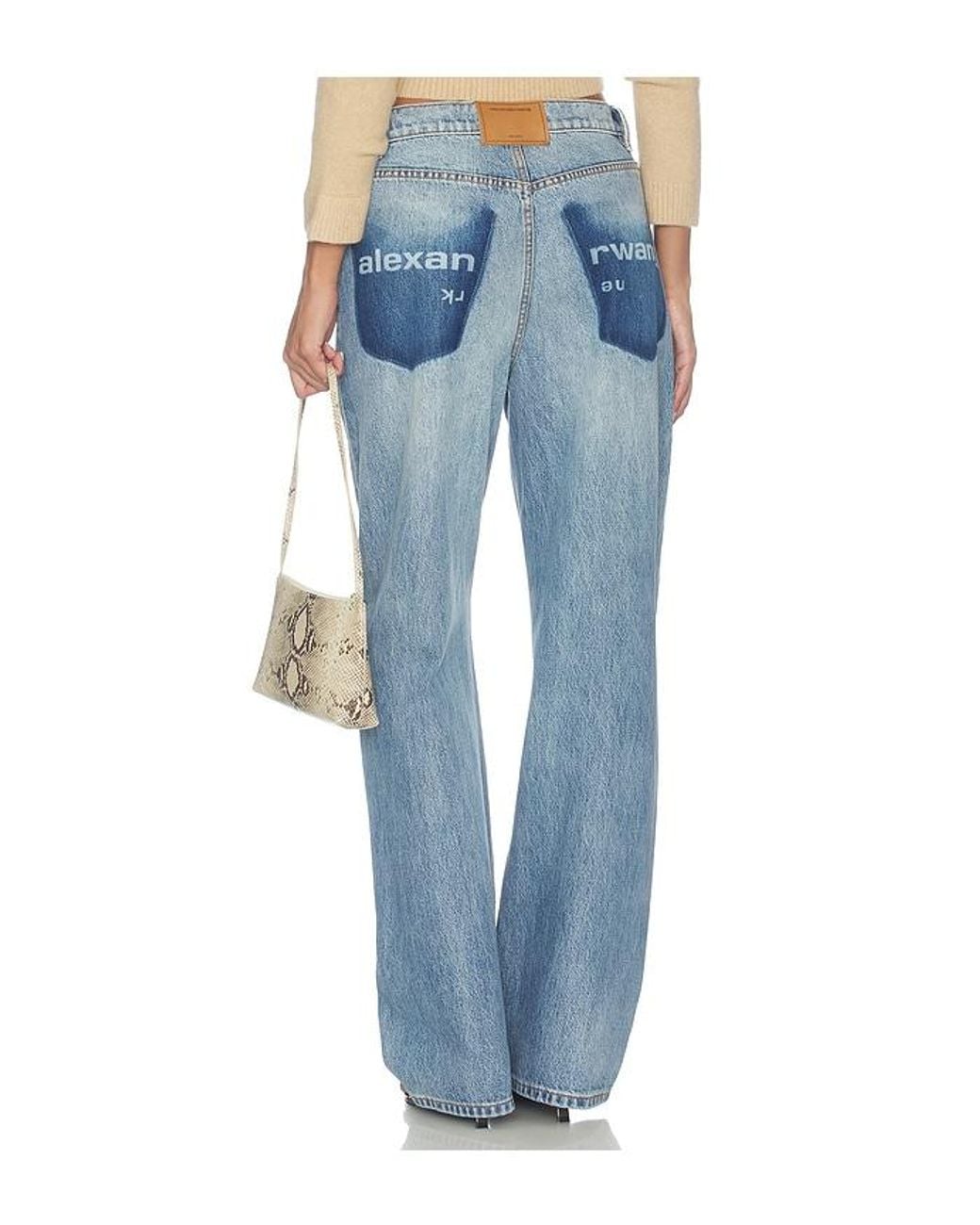 Alexander Wang Blue Float Jeans With Logo Shadow Pockets