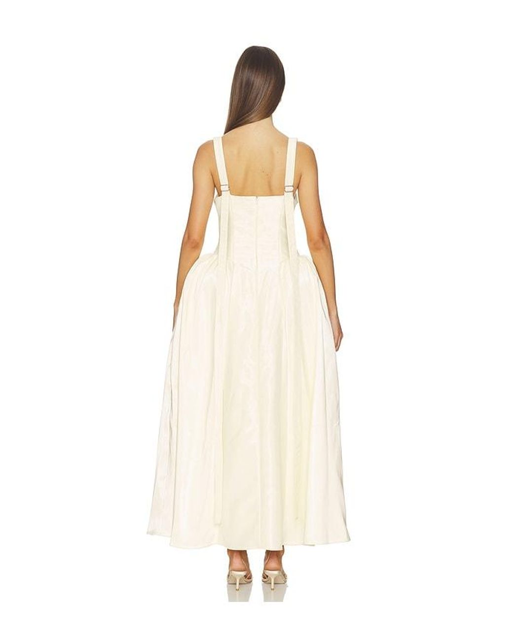 Kate Barton White Clarissa Liquid Midi Dress