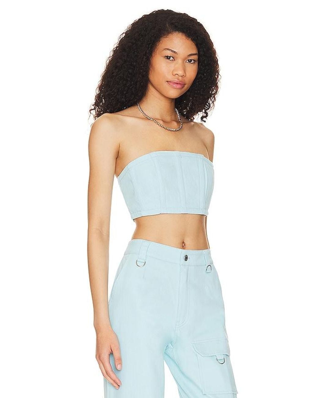 BY.DYLN Blue Cooper Crop Top