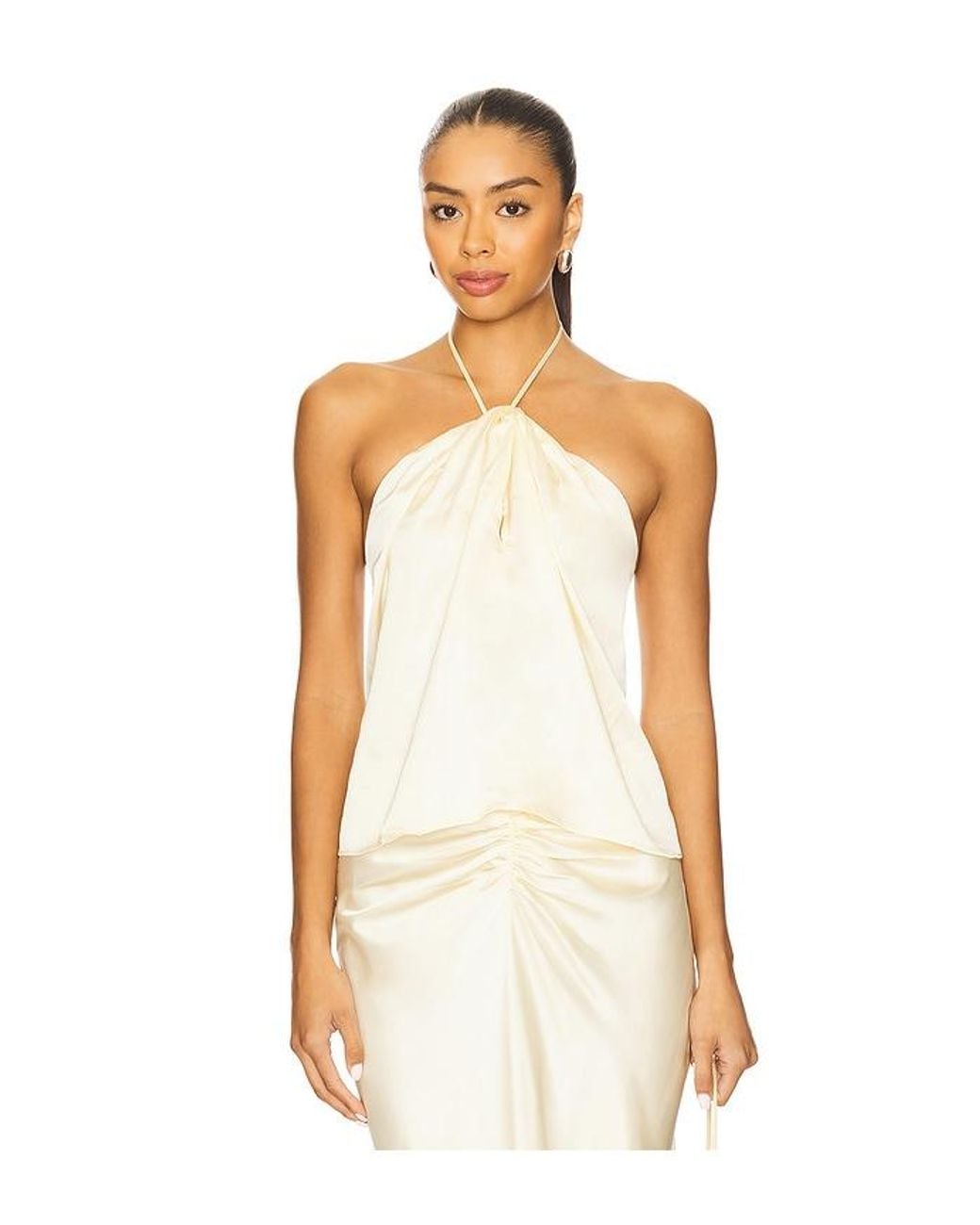 LPA White Elinor Halter Top