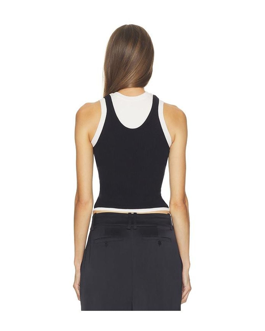 Helsa Black Tai Layered Knit Tank