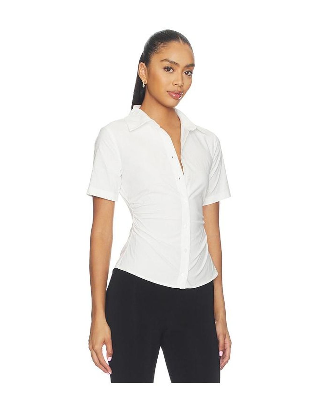 ALL THE WAYS White Maura Button Down Top