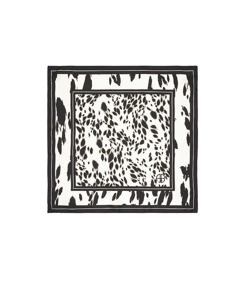 Anine Bing Black York Scarf Leopard