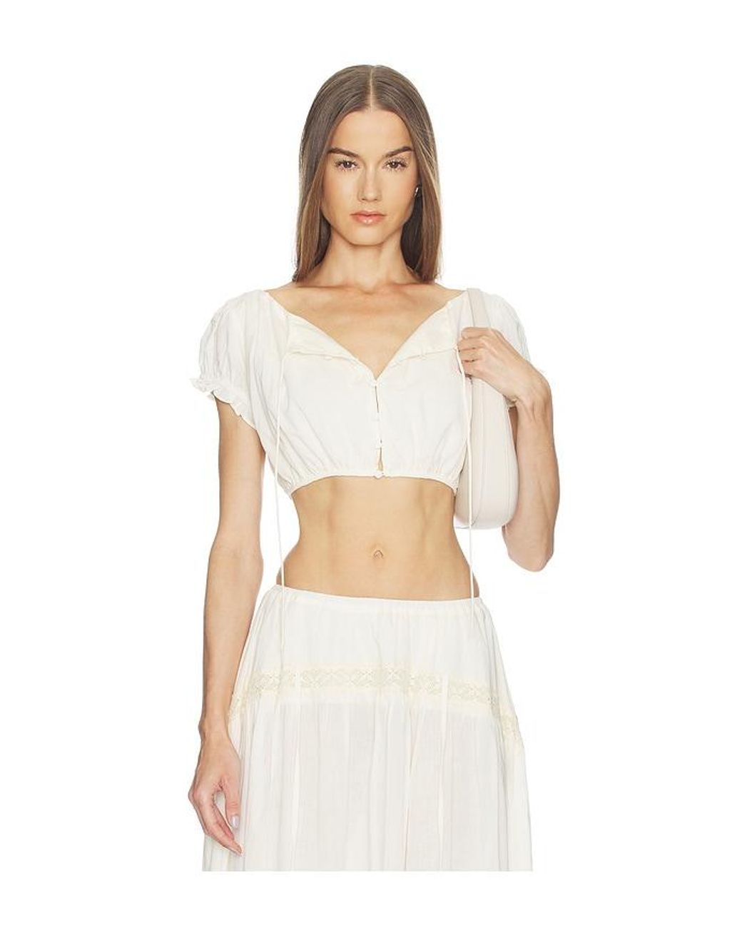 LOBA White Cecilia Crop Top