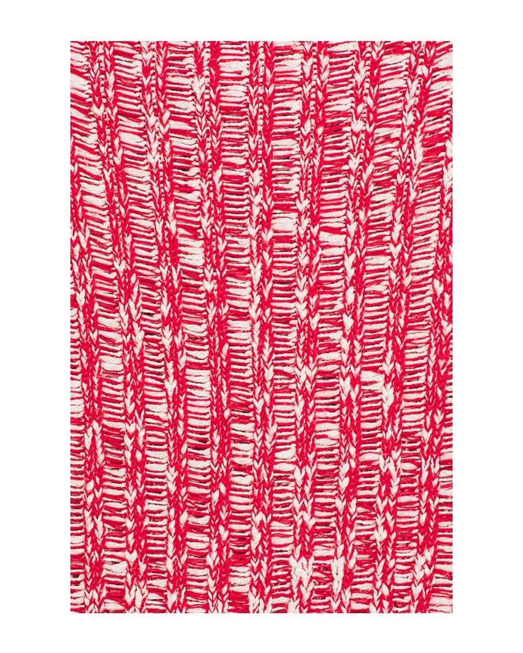Autumn Cashmere Red Rundhalsoberteil Mit Leitermuster Und Kontrastabschlüssen