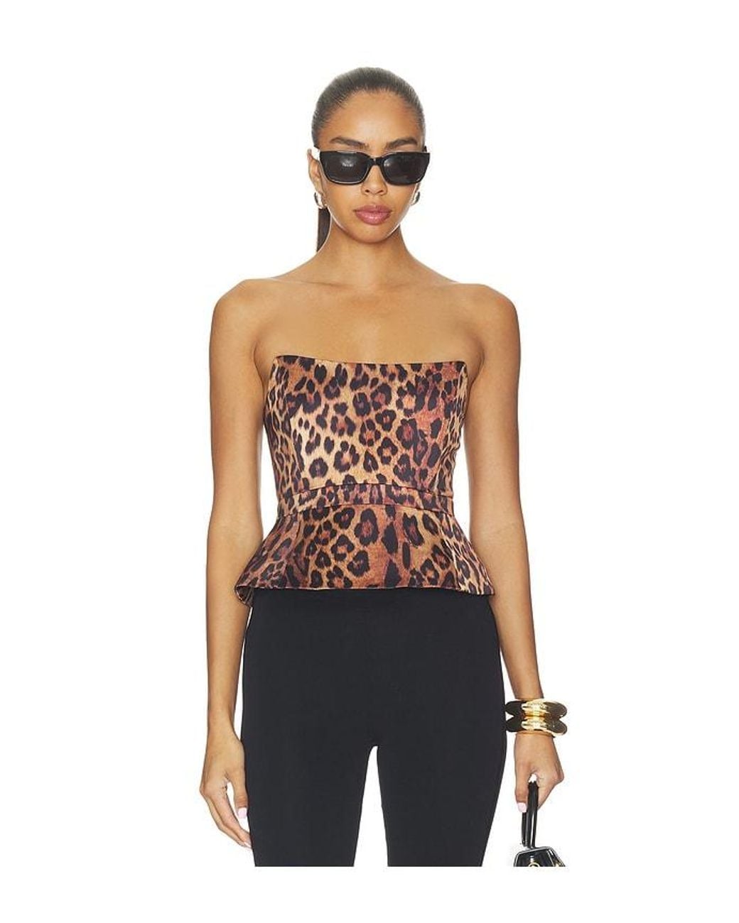 L'Agence Blue Mirella Corset Peplum Top