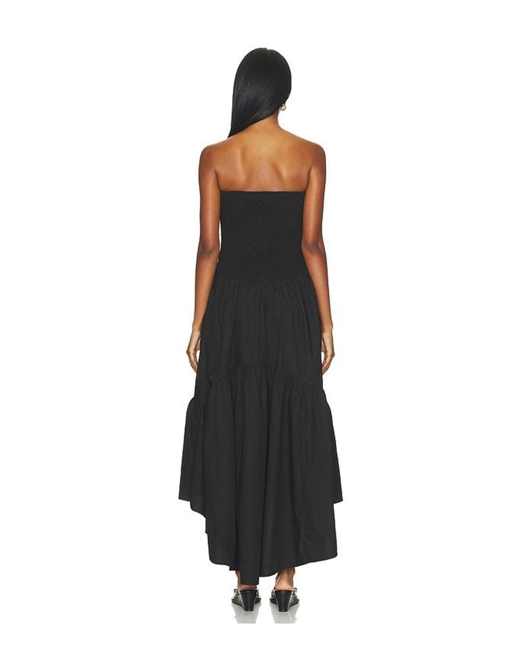 Susana Monaco Black Poplin Tube High Low Dress