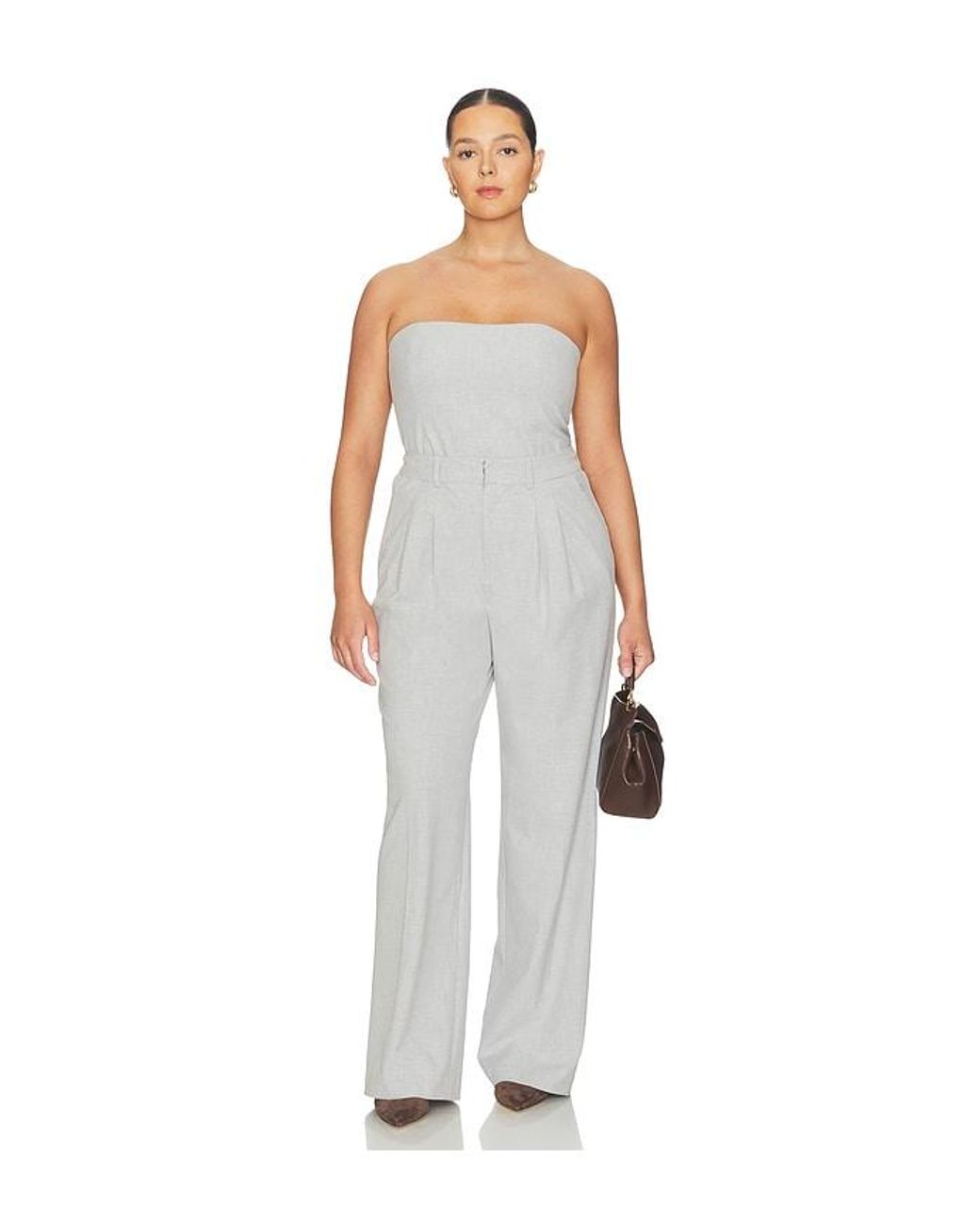 GOOD AMERICAN White Essential Suiting Strapless Top