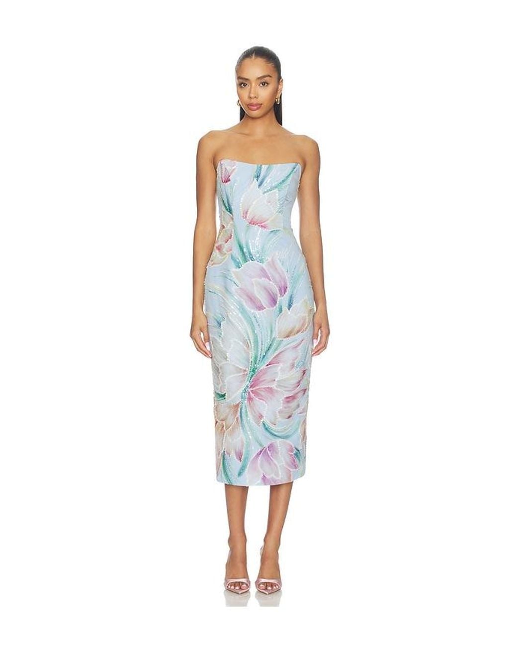 Elliatt Blue Priselle Strapless Midi Dress