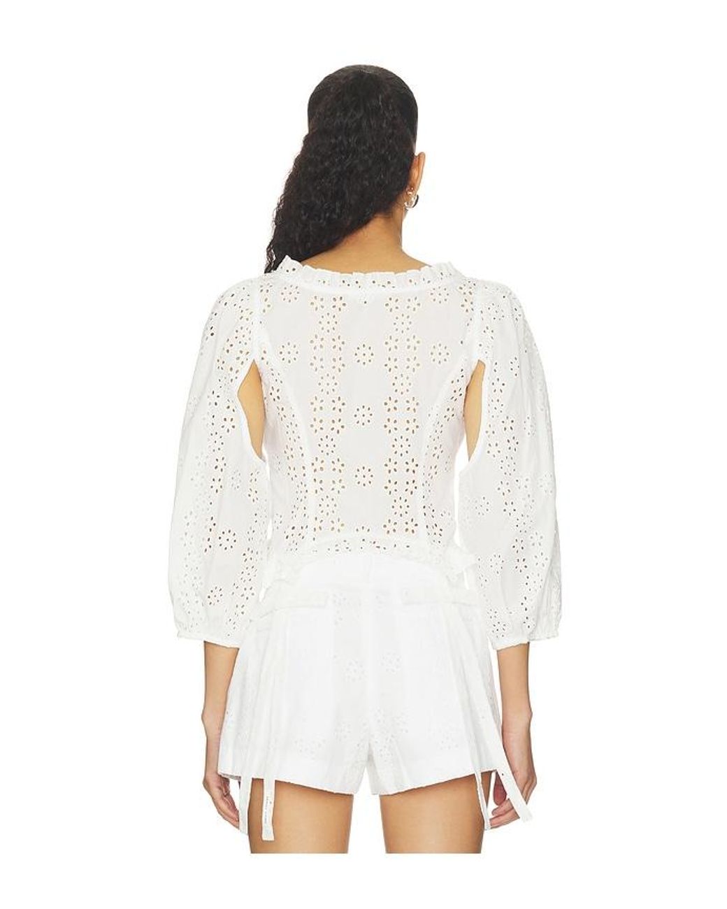 Sandy Liang White Palisade Top