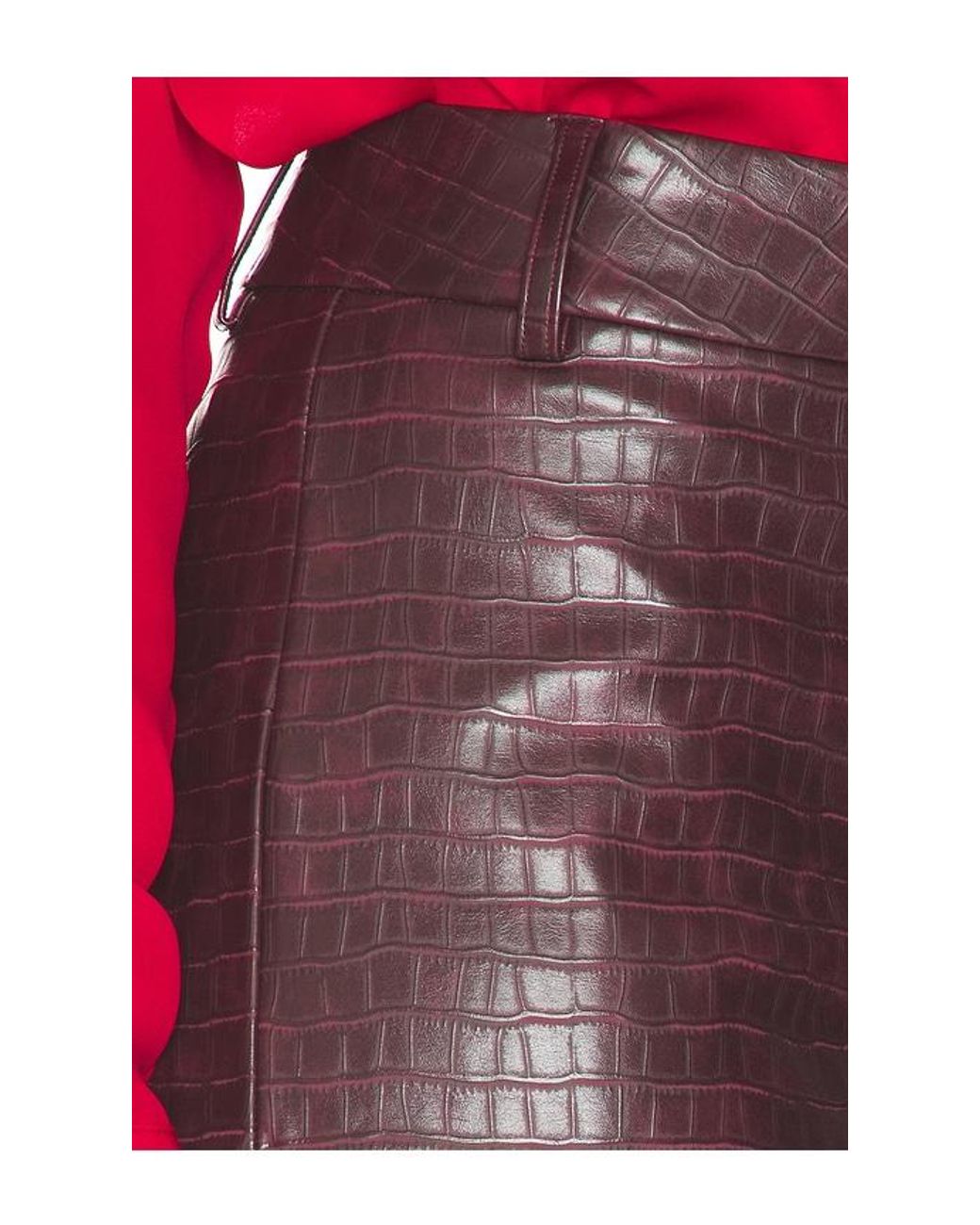 superdown Red Priya Faux Croc Hot Short